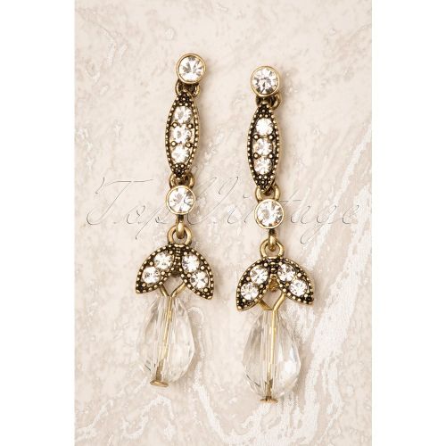 Lula Crystal Earrings Années 20 en Doré - lovely - Modalova