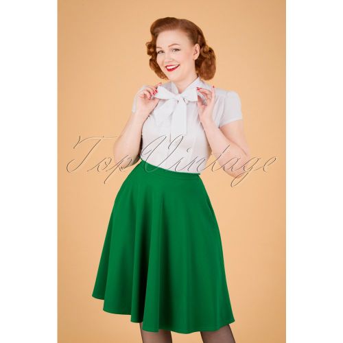 Sheila Swing Skirt Années 50 en Émeraude - vintage chic for topvintage - Modalova