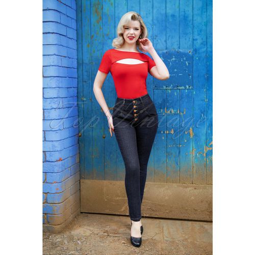 Miss Hotrod Skinny Jeans Années 50 en Foncé - Rock-a-Booty - Modalova