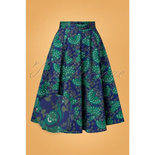 TopVintage exclusive ~ Adriana Peacock Swing Skirt Années 50 en Marine - topvintage boutique collection - Modalova