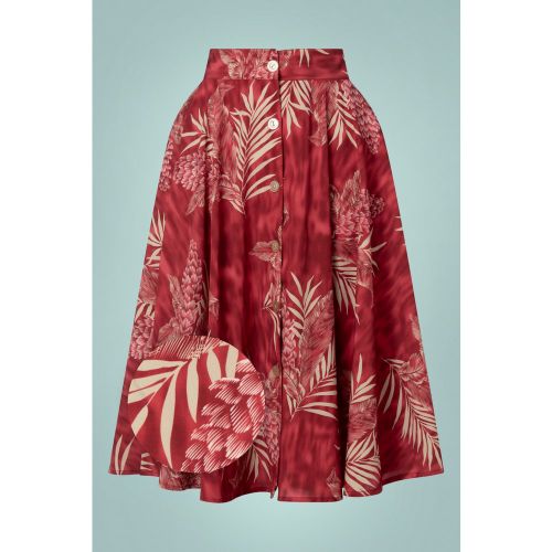 Beverly Button Swing Skirt en Rubis Palmier - Rock N Romance - Modalova