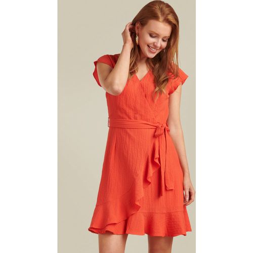 Reese Ruffle Wrap Dress en Orange - Smashed Lemon - Modalova
