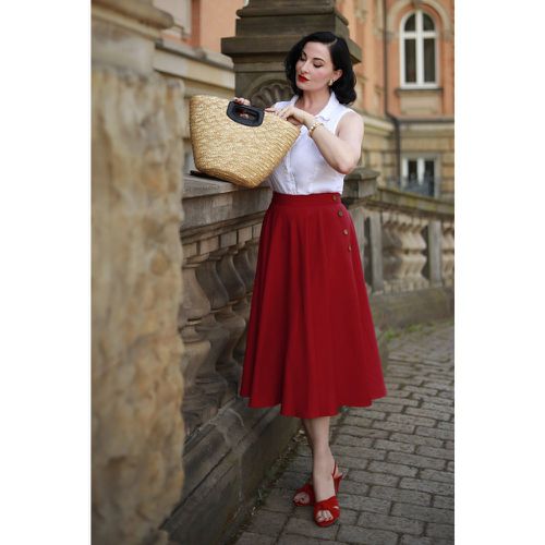 Polly May Swing Skirt en Rouge - Banned Retro - Modalova