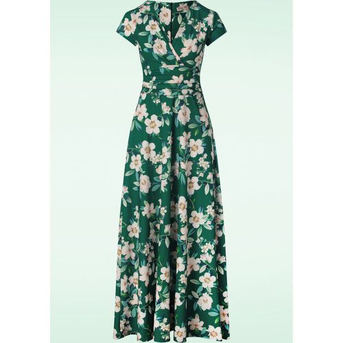 Robe Longue Rinda en Vert Fleuri - vintage chic for topvintage - Modalova