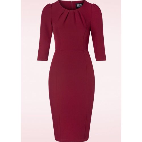 Exclusivité Topvintage ~ Robe Crayon Valerie en Bordeaux - hearts & roses - Modalova