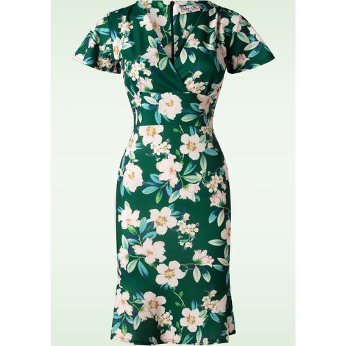 Robe crayon fleurie Katie en vert - vintage chic for topvintage - Modalova