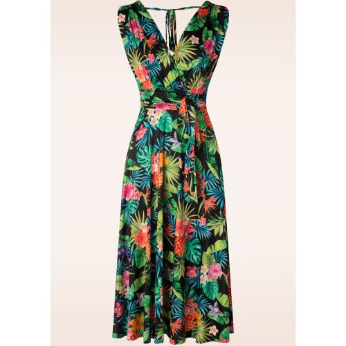 Robe corolle tropicale Jane en multi - vintage chic for topvintage - Modalova