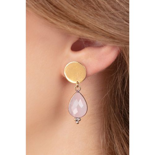 Boucles d'oreilles pendantes en plaqué or et quartz - Very Cherry - Modalova