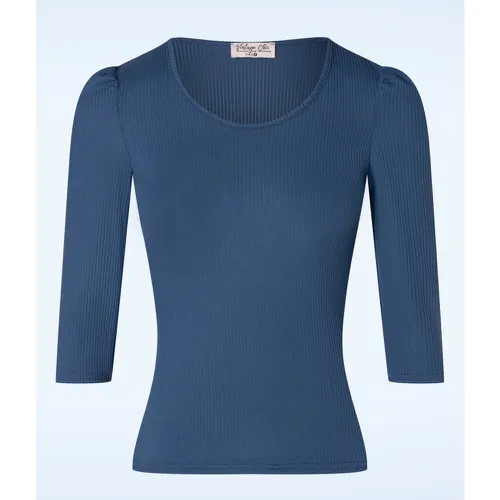 Haut Jordyn Rib en Bleu - vintage chic for topvintage - Modalova