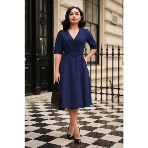 Robe Nancy en bleu foncé - Glamour Bunny Business Babe - Modalova