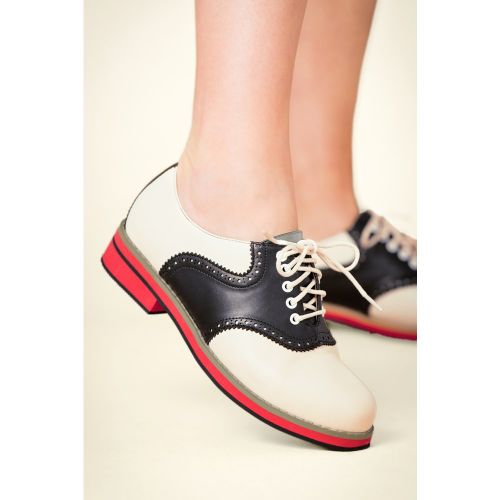 Old Soul Dancer Shoes Années 60 en Blanc et - Banned Retro - Modalova