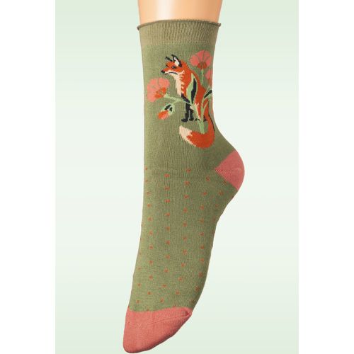 Fox in a Meadow Socks en Sauge - powder - Modalova