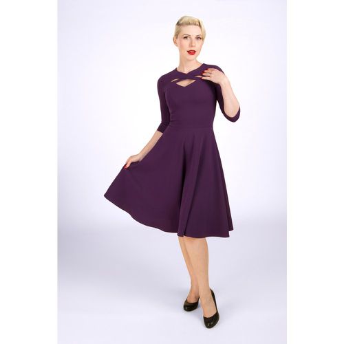 Robe évasée Leah en aubergine - vintage chic for topvintage - Modalova