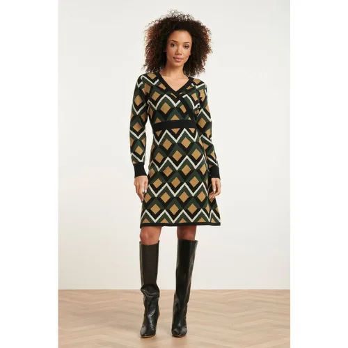 Robe en maille Ellie à motif graphique multicolore - Smashed Lemon - Modalova