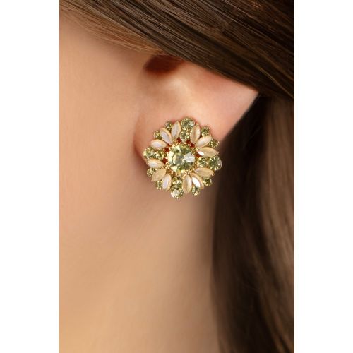 Boucles d'oreilles Diana Crystal Flower en et poudré - Day&Eve by Go Dutch Label - Modalova