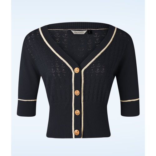 Gilet Boat Club Années 50 en Marine - Banned Retro - Modalova