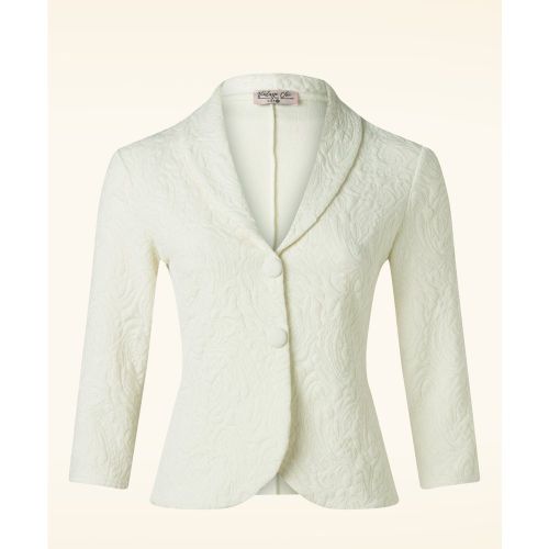 Blazer Beatrice en jacquard crème - vintage chic for topvintage - Modalova