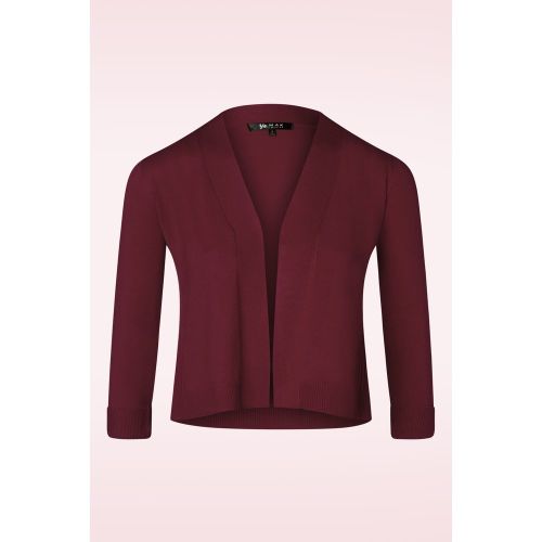 Gilet Ouvert Oda Années 50 en Bordeaux - mak sweater - Modalova