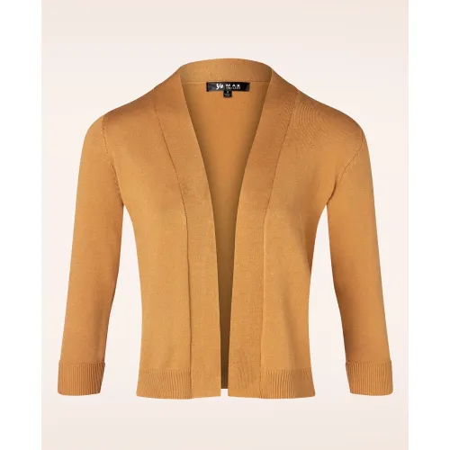 Gilet Ouvert Oda Années 50 en Camel - mak sweater - Modalova