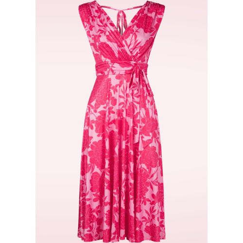 Robe évasée Jane Peony en rose - vintage chic for topvintage - Modalova