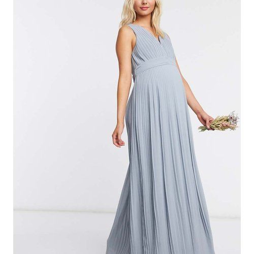 - Robe longue sans manches plissée pour demoiselle d'honneur - cendré - TFNC Maternity - Modalova