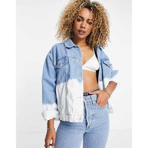 Veste d'ensemble en jean de coton recyclé mélangé délavé teint par sections - Topshop - Modalova