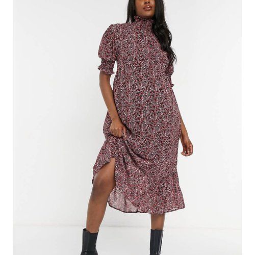 Violet Romance - Maternité - Robe babydoll à volants et col montant avec imprimé floral - Violet Romance Maternity - Modalova