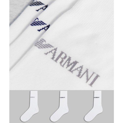 Emporio Armani - Bodywear - Lot de 3 paires de chaussettes à logo texte - Emporio Armani Bodywear - Modalova
