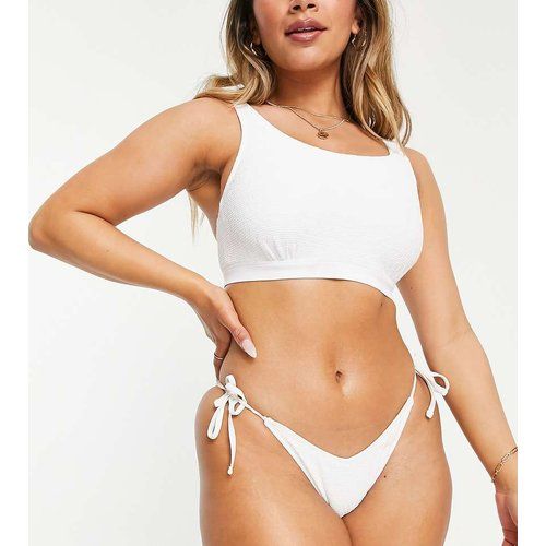 Poitrines généreuses - Mix and Match - Bas de bikini froissé et échancré à nouer - Ivory Rose - Modalova