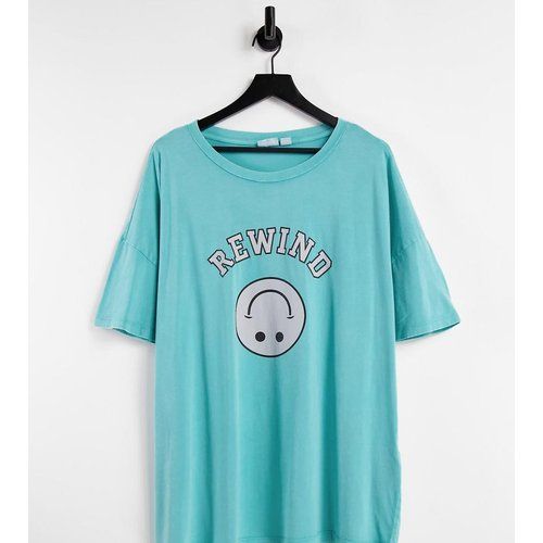 Exclusivité - T-shirt oversize avec imprimé sourire - Bleu sarcelle - Noisy May Curve - Modalova