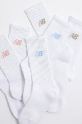 Lot de 3 chaussettes rose, bleu et beige en Blanc taille: Small - New Balance - Modalova