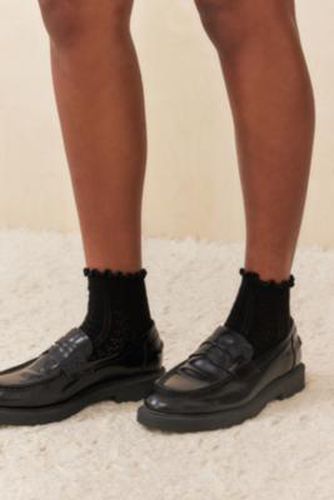 Pointelle Lettuce-Edge Ankle Socks en Black - Out From Under - Modalova
