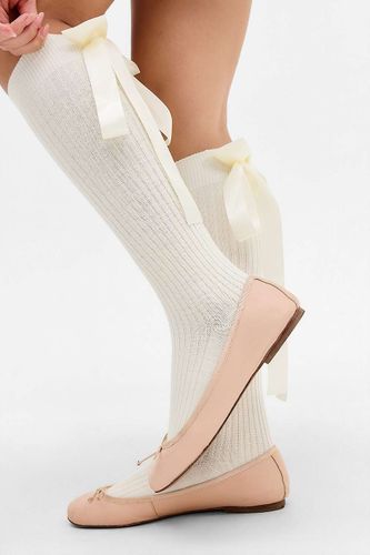 Chaussettes hautes en satin avec naud en taille: TAILLE UNIQUE - Out From Under - Modalova