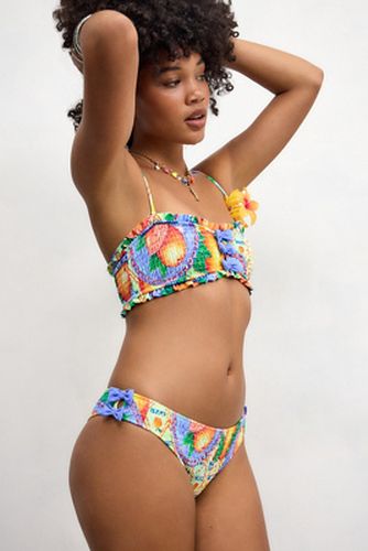Orange Print Shirred Bow Bikini Bottoms en taille: R-U 8 - Damson Madder - Modalova