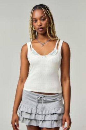 UO Truly Double Layer Cami par en White taille: Small - Urban Outfitters - Modalova