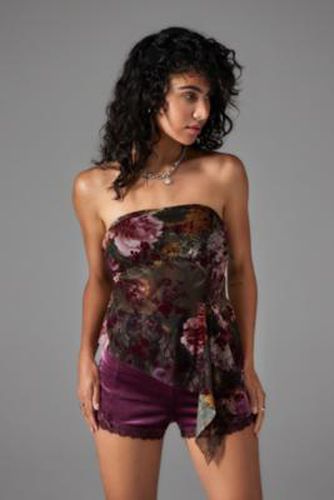 UO - Top bandeau asymétrique Indie, floqué et à imprimé floral par en taille: XL - Urban Outfitters - Modalova