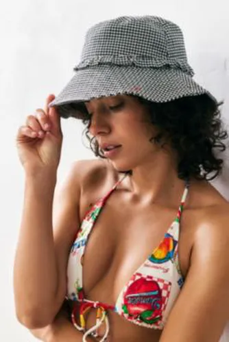 Chapeau de soleil en seersucker à carreaux UO par en Noir/Blanc - Urban Outfitters - Modalova