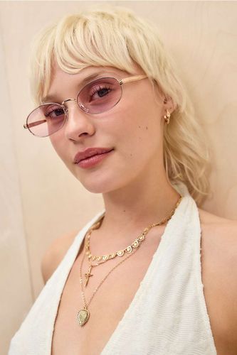 UO Gwyn Metal Oval Sunglasses par en taille: TAILLE UNIQUE - Urban Outfitters - Modalova