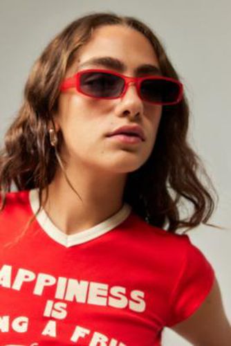 UO - Lunettes de soleil ovales minces Josephine par en Red - Urban Outfitters - Modalova