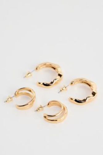 Boucles d'oreilles UO Molten Hoop 2-Pack par taille: TAILLE UNIQUE - Urban Outfitters - Modalova