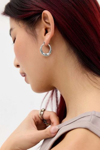 Boucles d'oreilles mini créoles gravées en taille: TAILLE UNIQUE - Silence + Noise - Modalova