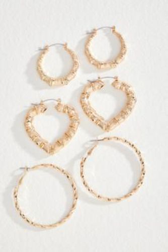 Boucles d'oreilles texturées torsadées UO Paquet de 3 par taille: TAILLE UNIQUE - Urban Outfitters - Modalova