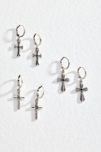 Boucles d'oreilles à anneaux et croix - Lot de 3 en taille: TAILLE UNIQUE - Silence + Noise - Modalova