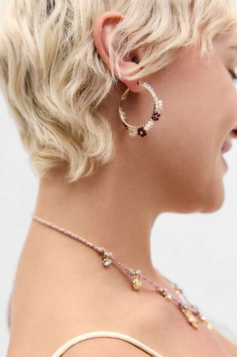 Boucles d'oreilles créoles à fleurs perlées taille: TAILLE UNIQUE - Silence + Noise - Modalova
