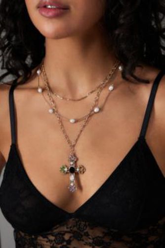 Collier multicouche multicolore motif croix - Silence + Noise - Modalova