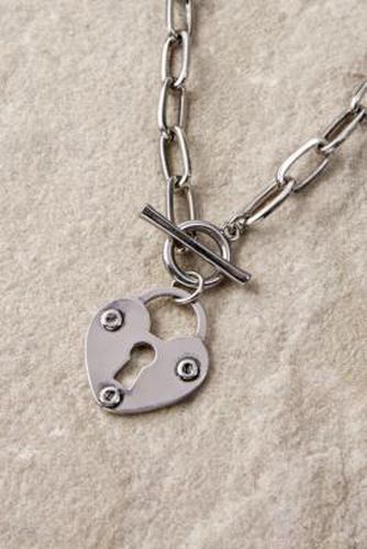 Collier à chaîne avec pendentif caur en forme de cadenas en Argent - Silence + Noise - Modalova