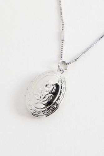 Silver Floral Oval Locket Necklace en taille: TAILLE UNIQUE - Silence + Noise - Modalova