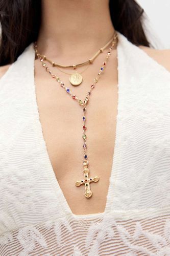 Collier Lariat Croix Gem en taille: TAILLE UNIQUE - Silence + Noise - Modalova