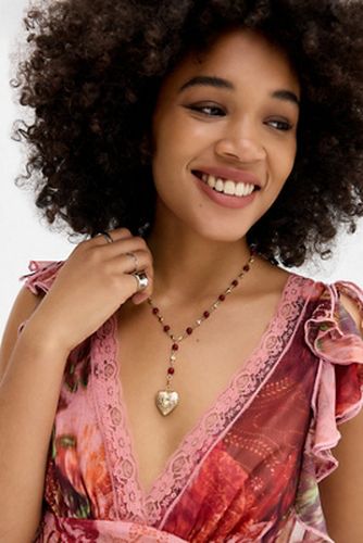 Collier ras-de-cou bordeaux à perle en forme de caur taille: TAILLE UNIQUE - Silence + Noise - Modalova