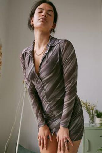 Robe chemise Avaya imprimé ondulé chocolat - Motel - Modalova